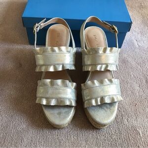 Jack Rogers Rosie Ruffle Wedge Sandals NWT